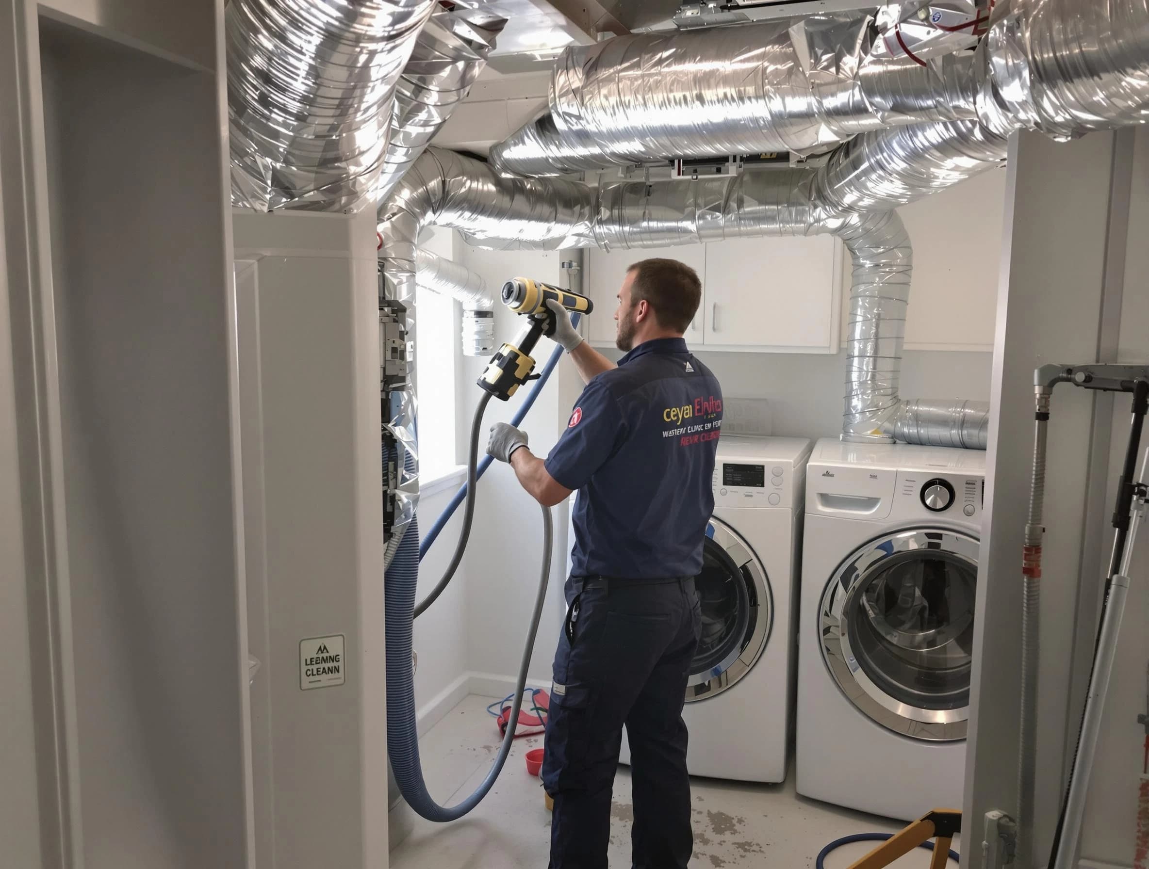 Rialto Dryer Vent Cleaning specialist using advanced equipment for thorough duct cleaning in Rialto